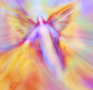 ANGEL flying, multicolored impressionistic dynamic