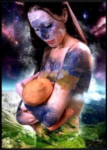 Females, Artistic Renderings - Earth Mother nursing baby